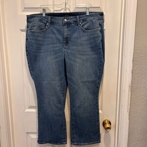 NYDJ Womens 18WP High Rise Straight Jeans Lift Tuck Technology Cool Embrace Blue